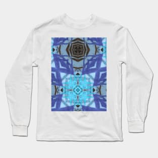 Blue and brown abstract print Long Sleeve T-Shirt